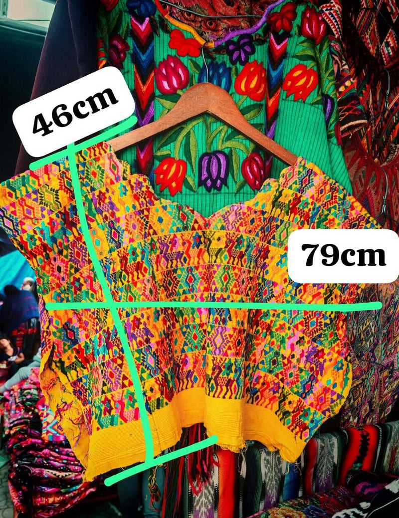 Colourful on Yellow Coban Huipil #7-9