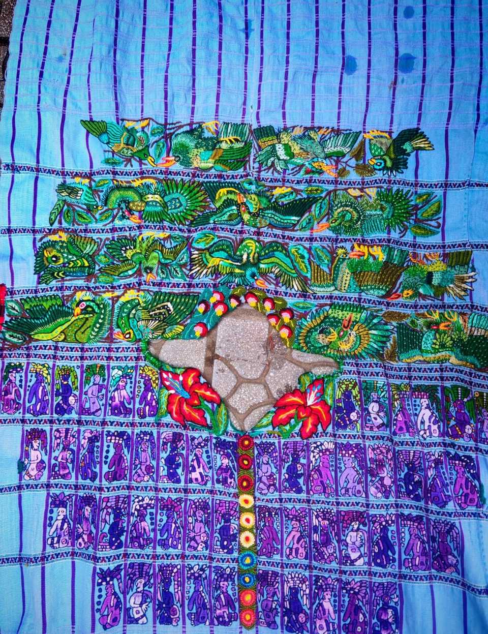 Blue Green and Purple Santiago Huipil #7-16