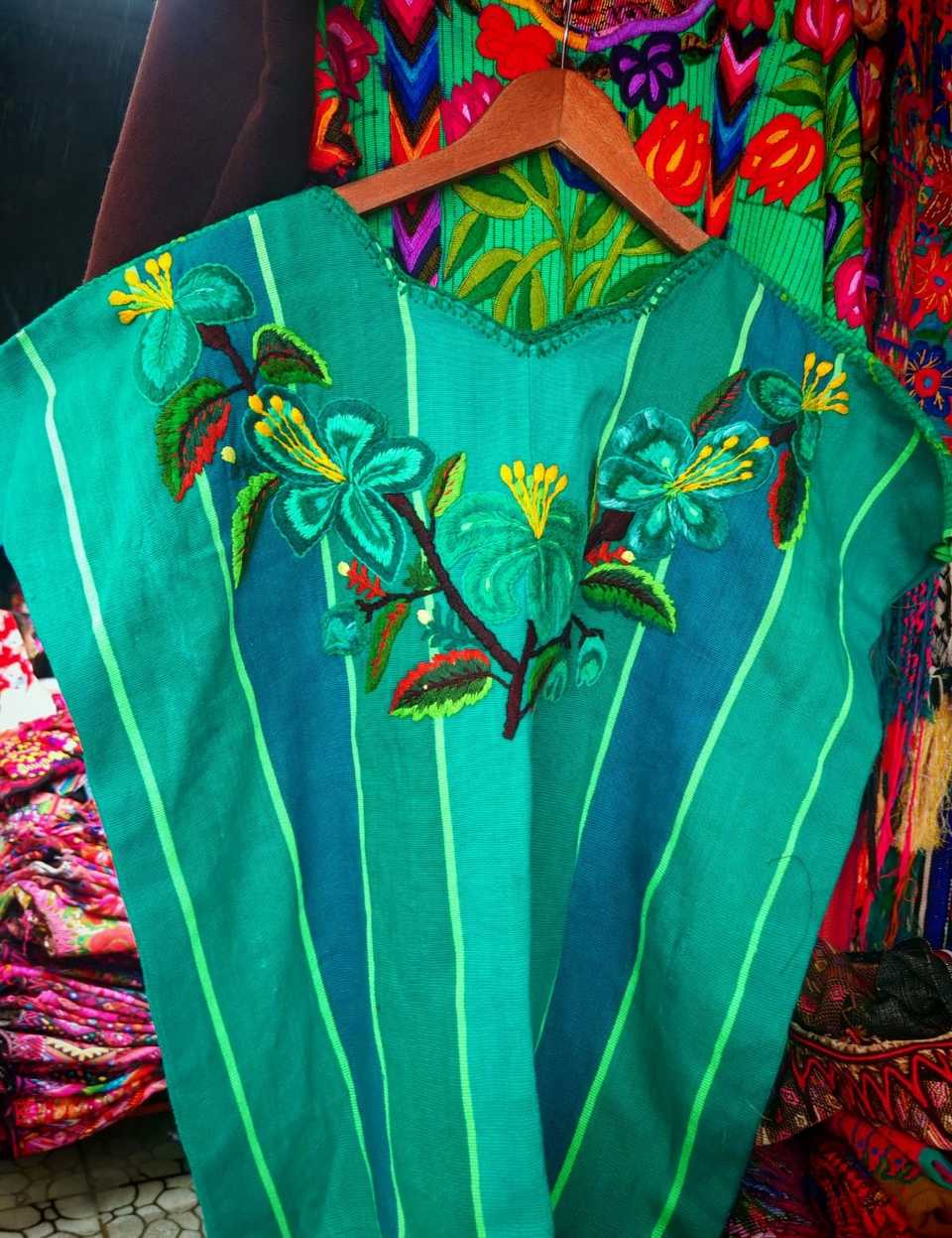 Green and Teal Santiago Huipil #7-37