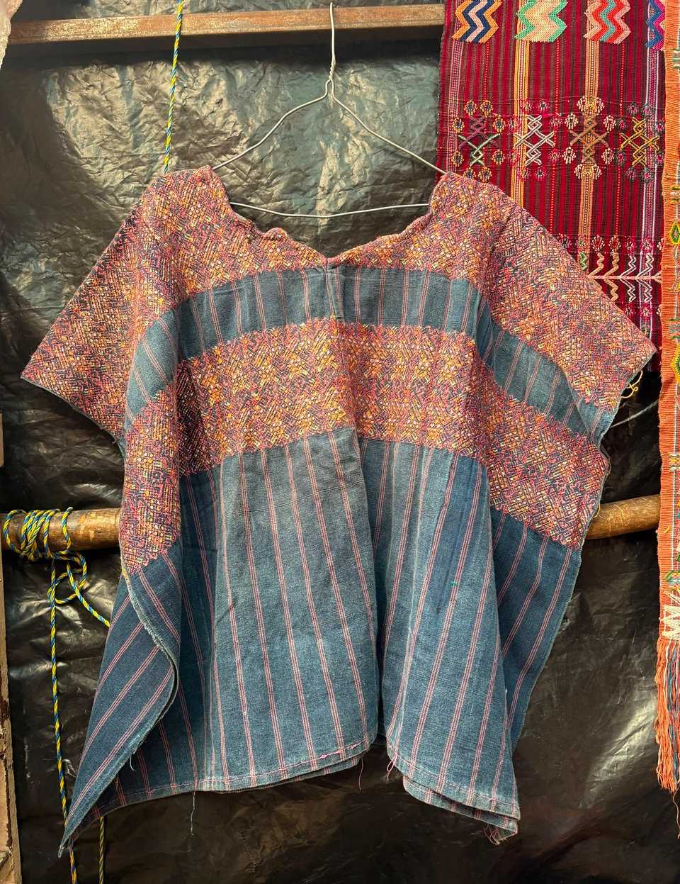Indigo and Red Nahuala Huipil #7-46