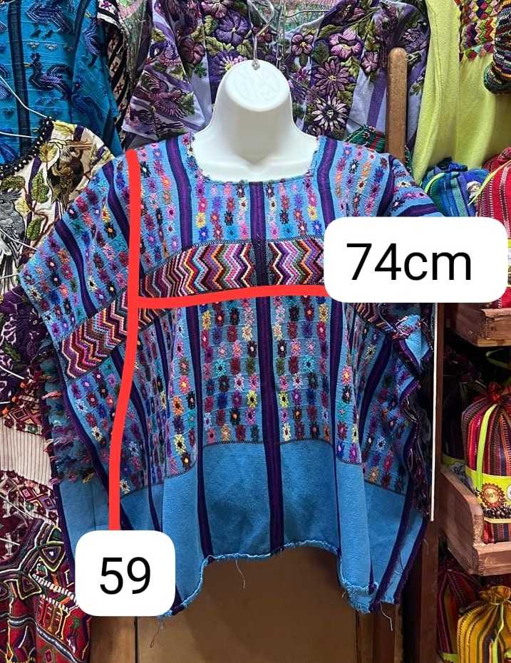 Blue Floral San Lucas Huipil #7-61