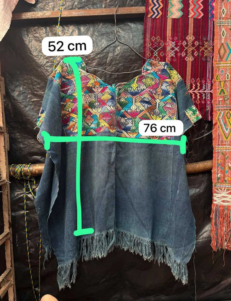 Colourful on Indigo Nahuala Huipil #7-62