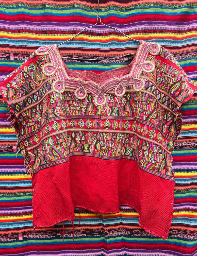 Traditional Red Nebaj Huipil #7-71