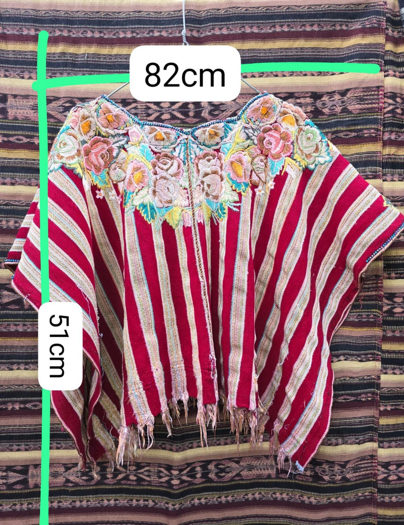 Pink and Burgundy Aguas Calientas Huipil #7-74