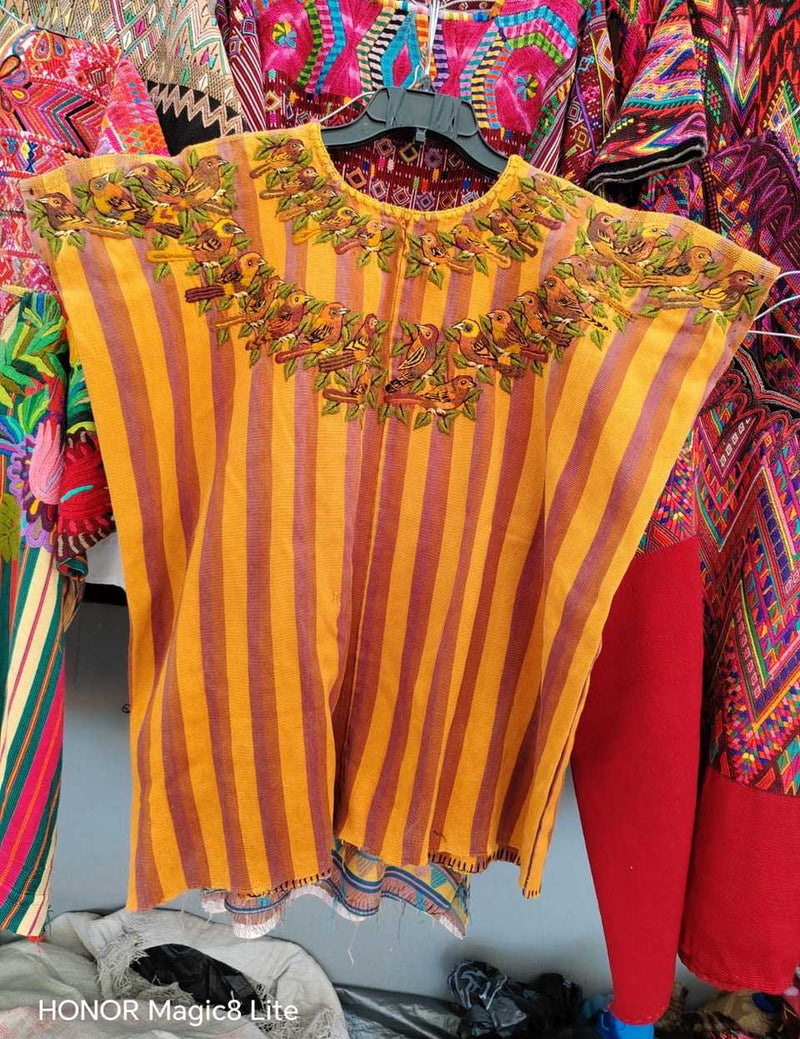 Mauve and Gold Santiago Huipil #7-80