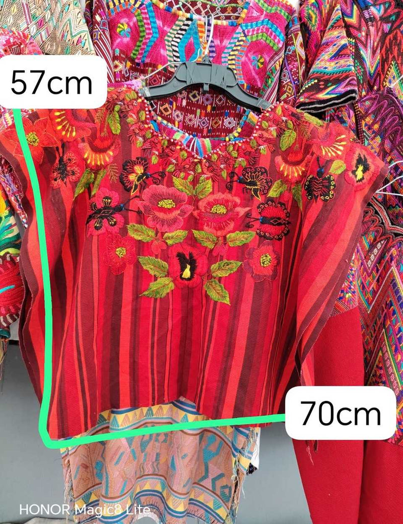 Bright Red Santiago Huipil #7-85
