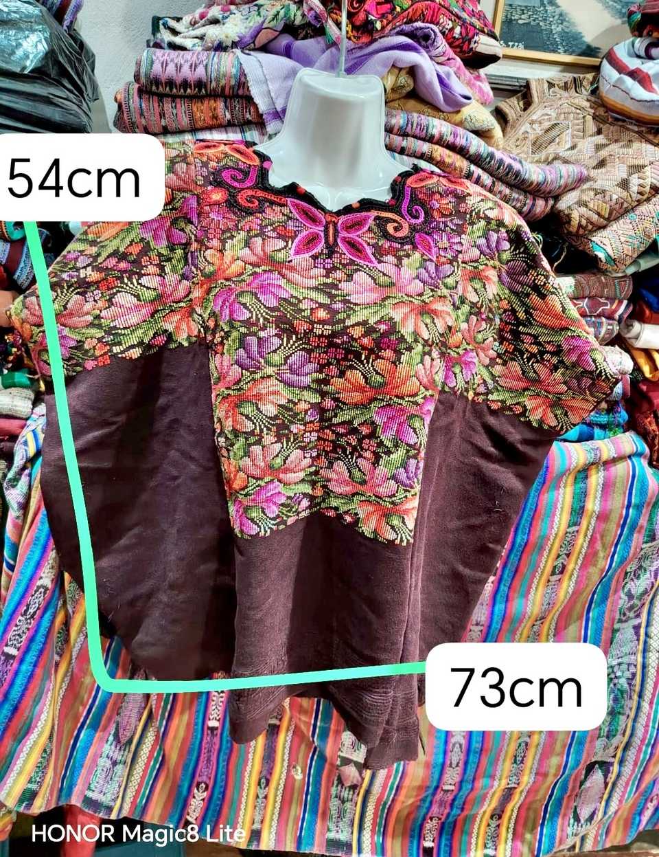 Floral on Brown Chichicastenango Huipil #7-98