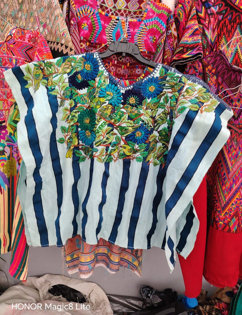 Blue and White Santiago Huipil #7-100