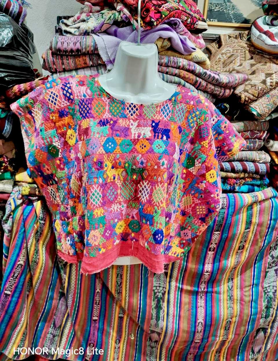 Colourful on Red Coban Huipil #7-104