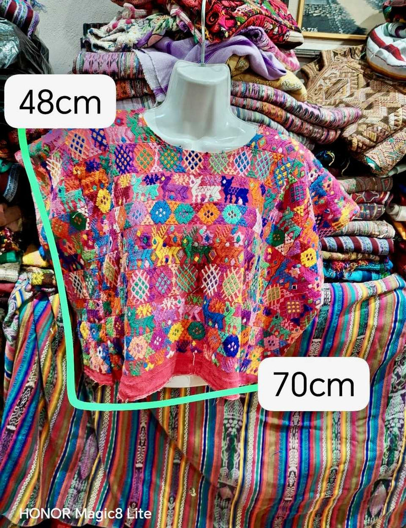 Colourful on Red Coban Huipil #7-104