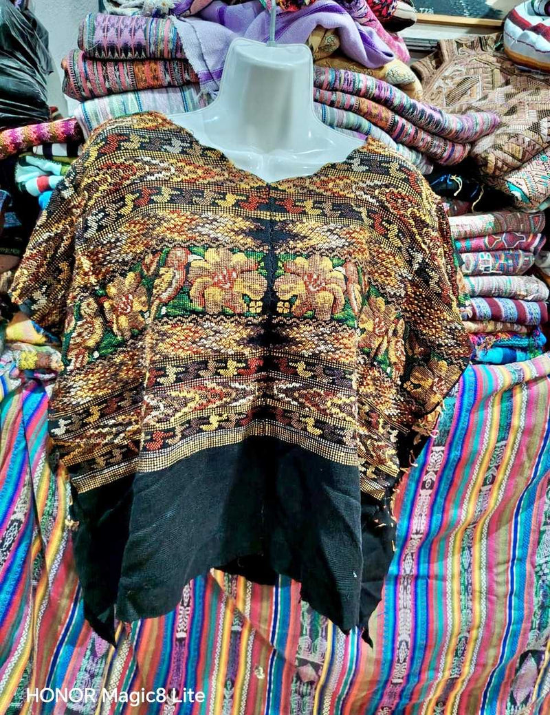 Mustard and Black Comalapa Huipil #7-106