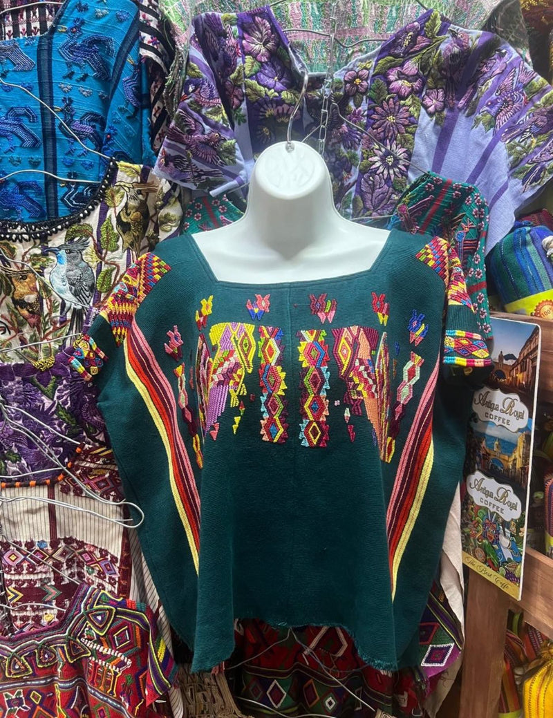 Dark Green Chajul Huipil #7-121