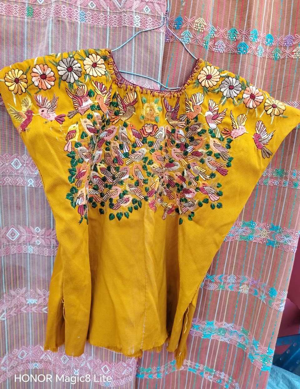Mustard and Pink Santiago Huipil #7-127