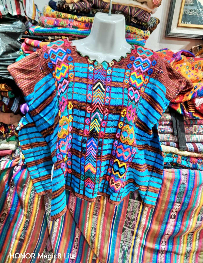 Blue and Brown San Pedro Huipil #7-137