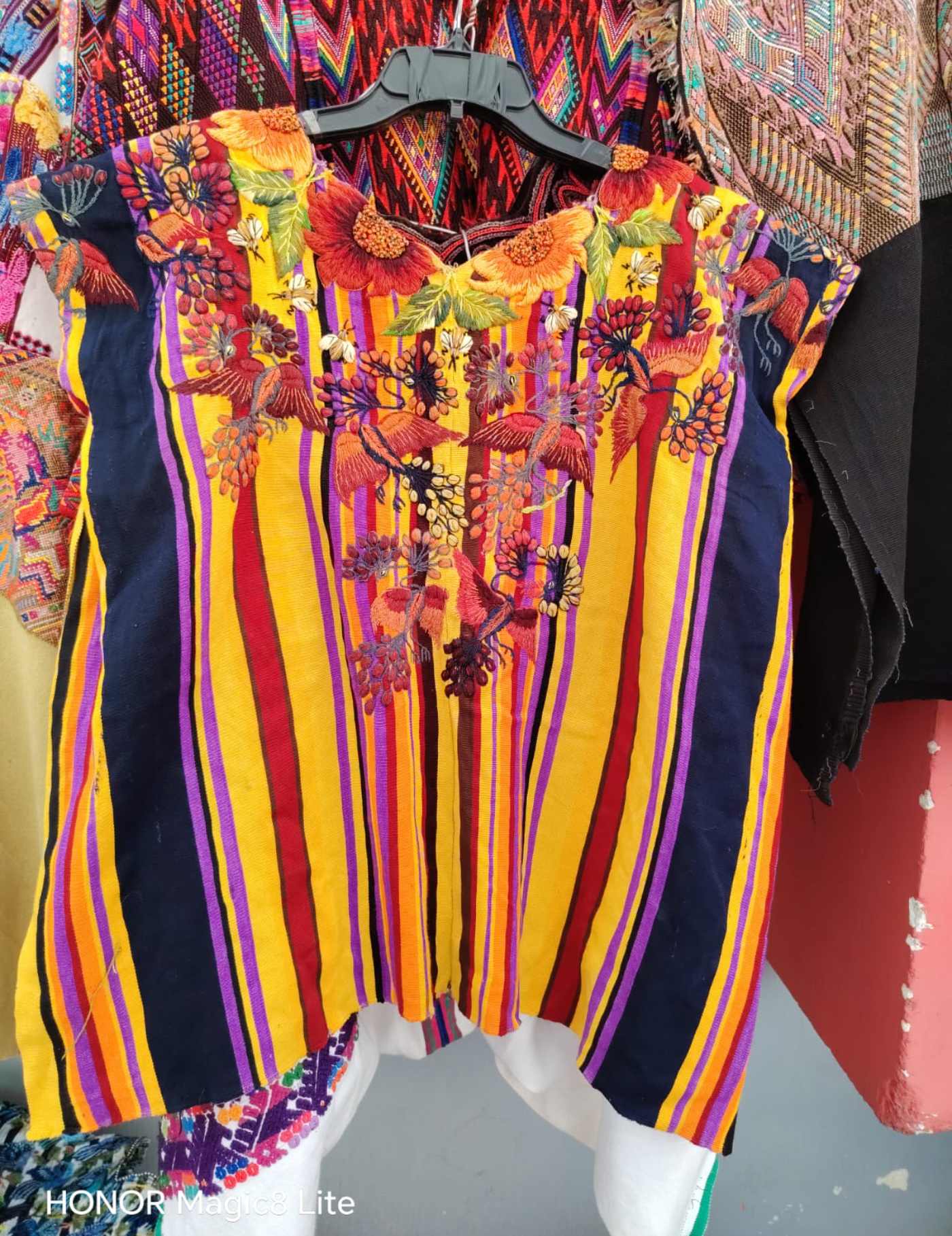 Yellow Red and Berry Santiago Huipil #7-160