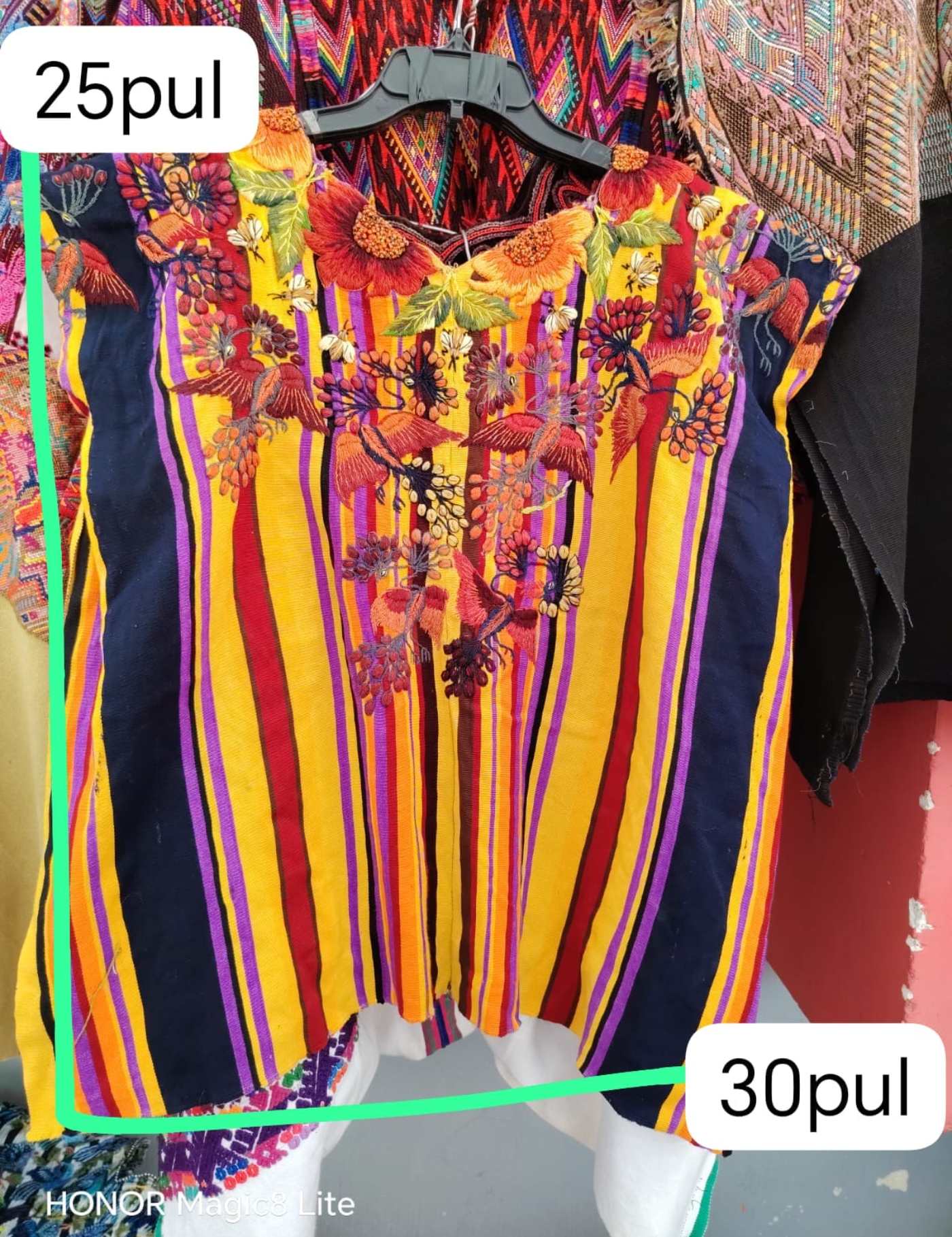 Yellow Red and Berry Santiago Huipil #7-160