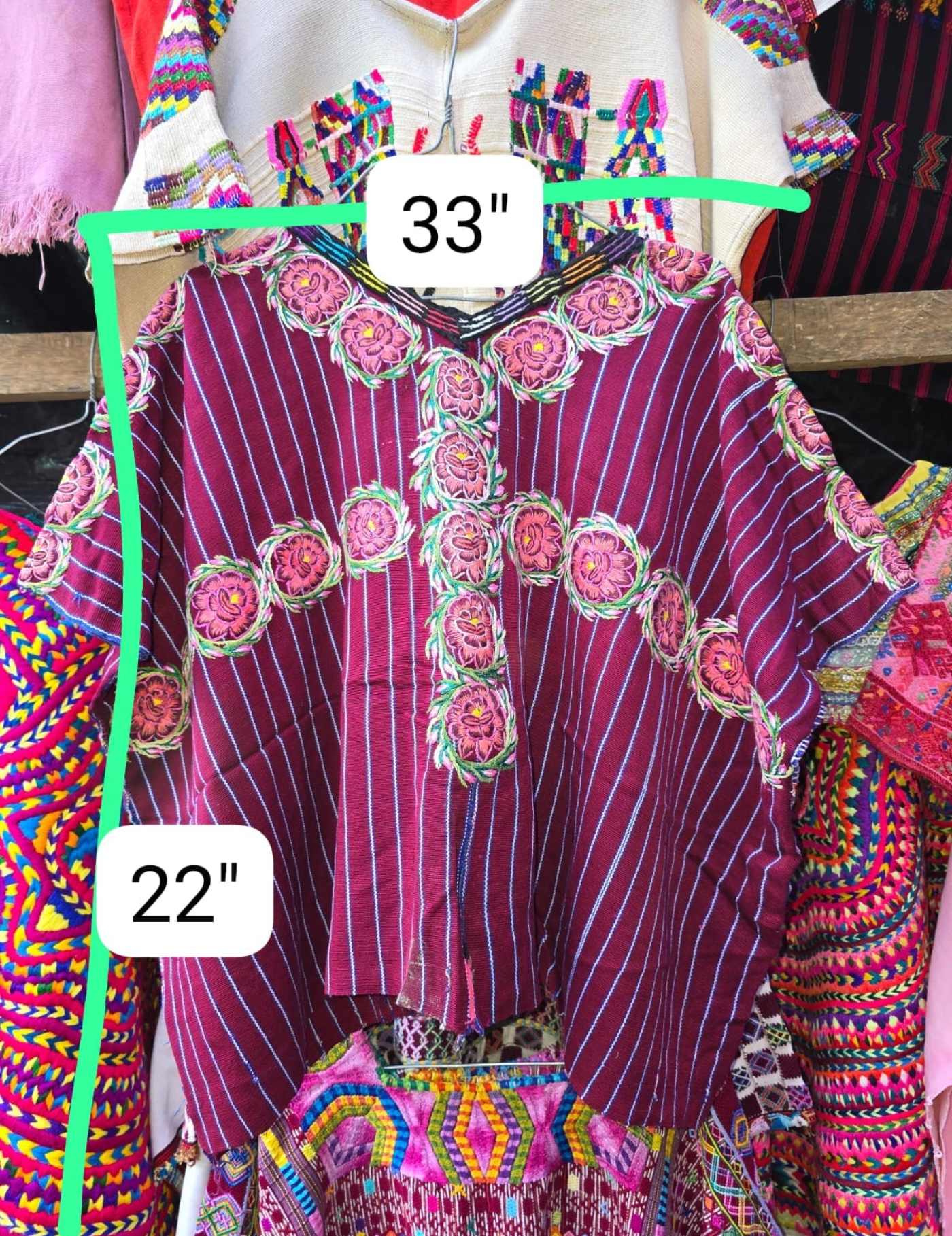 Pink And Burgundy Patzun Huipil #7-169