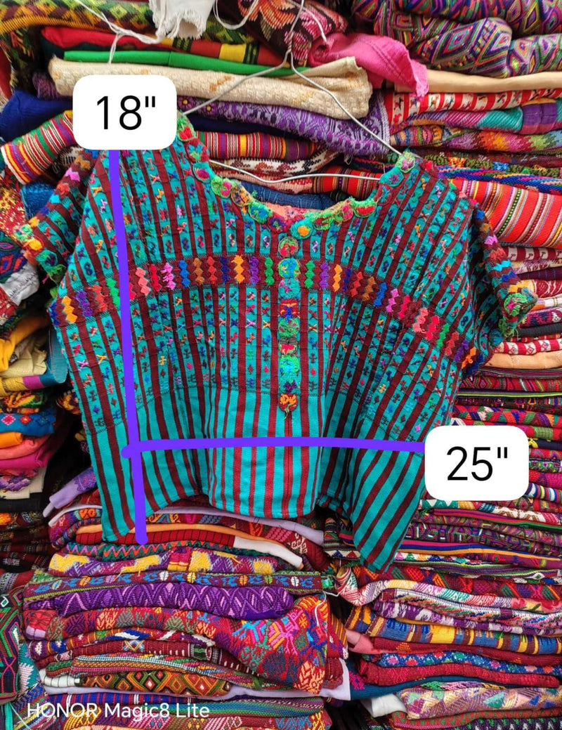 Turquoise And Red San Lucas Huipil #7-183
