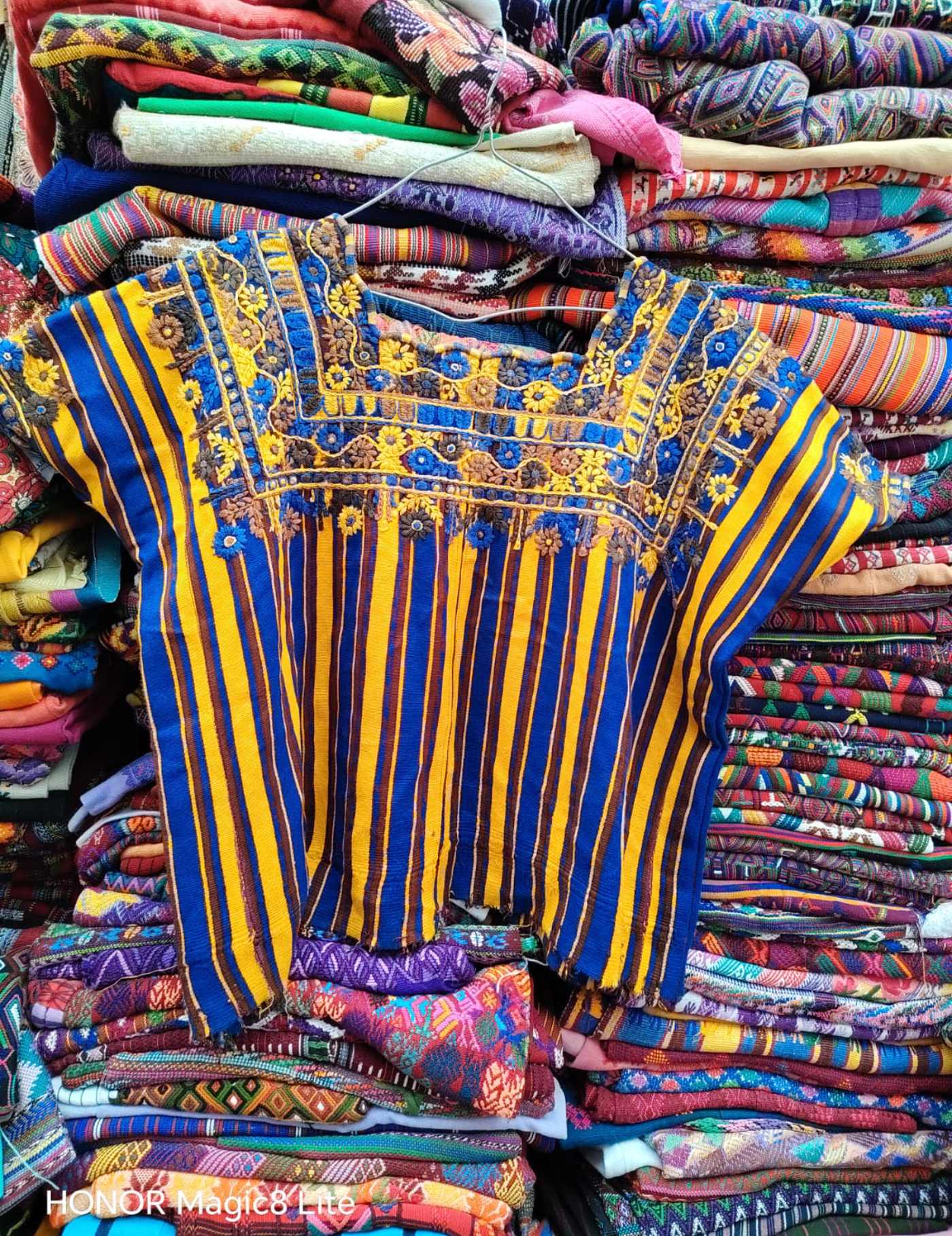 Periwinkle And Yellow Patzun Huipil #7-184