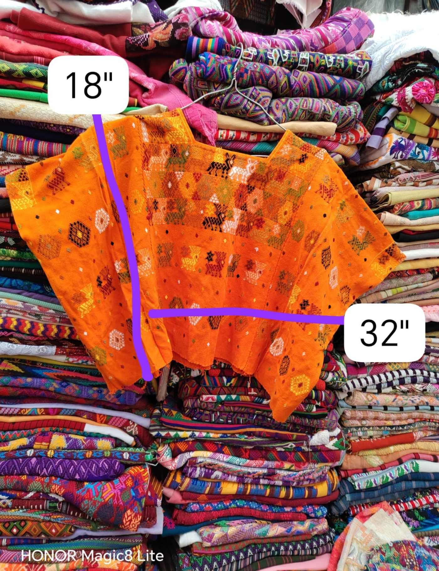 Bright Orange Coban Huipil #7-193