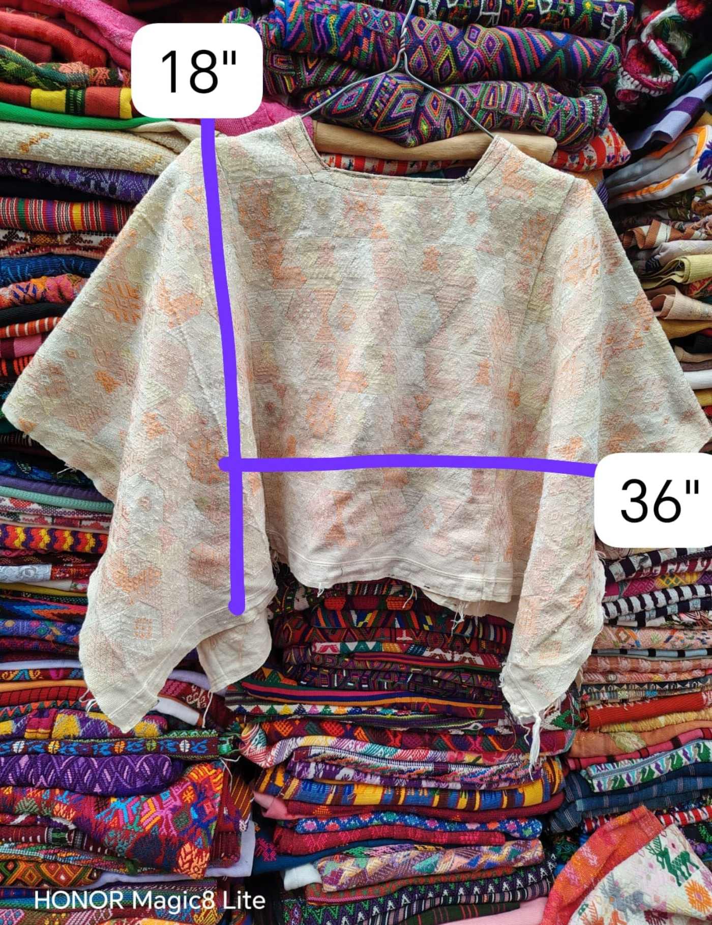 Peach And Ivory Coban Huipil #7-199