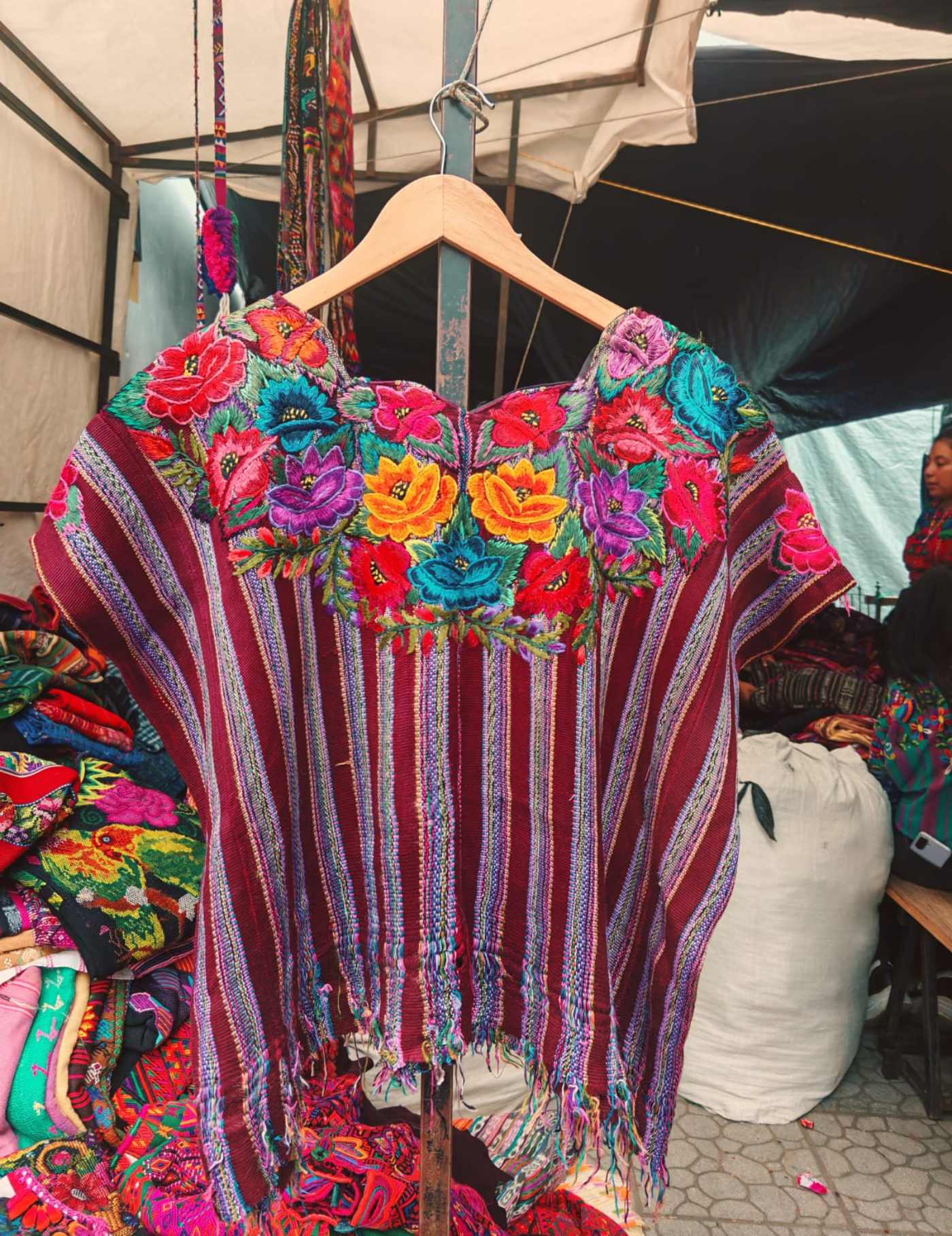 Colourful Floral Patzun Huipil #7-217