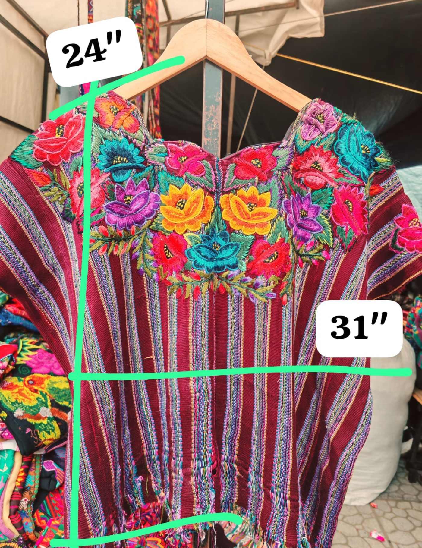 Colourful Floral Patzun Huipil #7-217