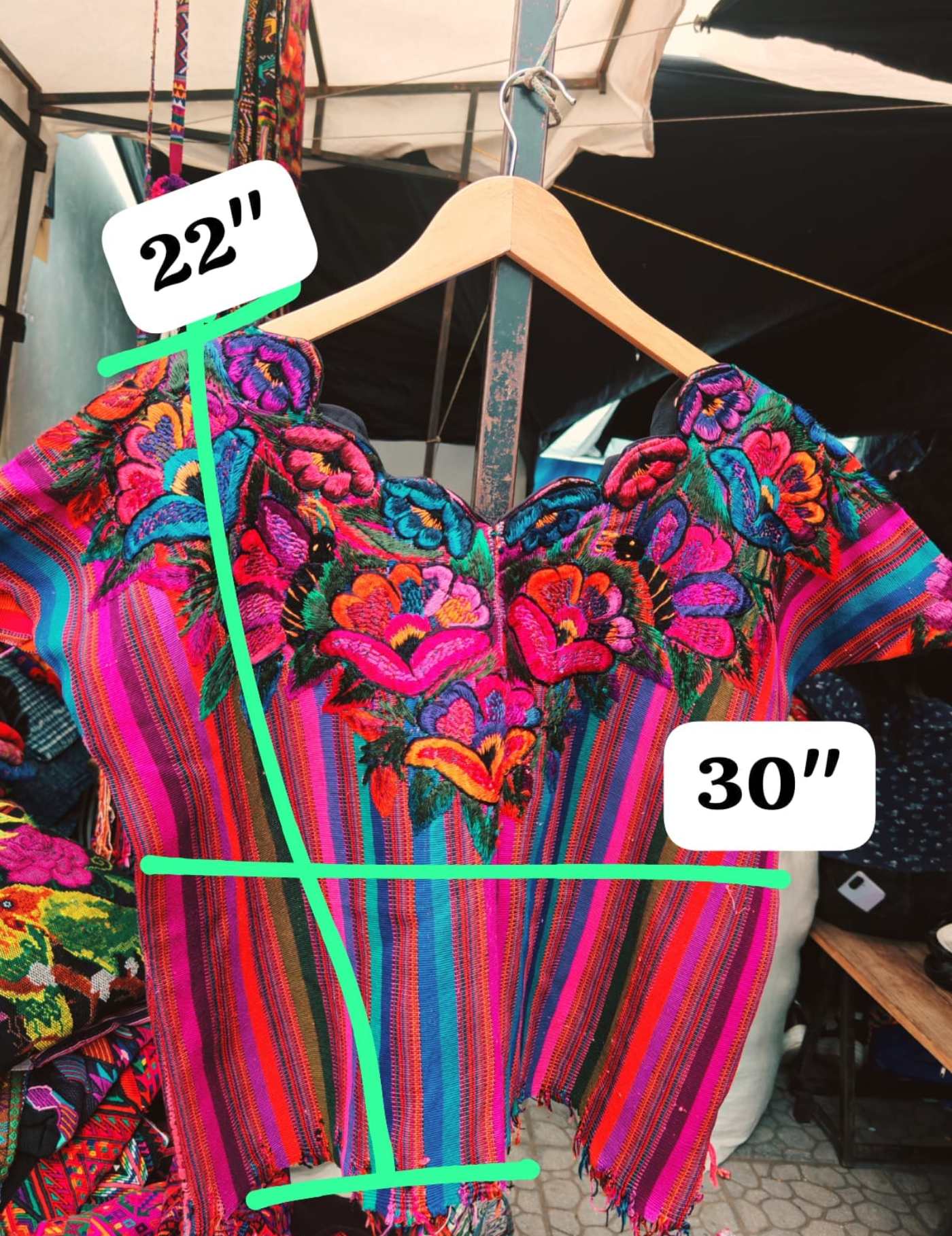 Colourful Pink Patzun Huipil #7-217