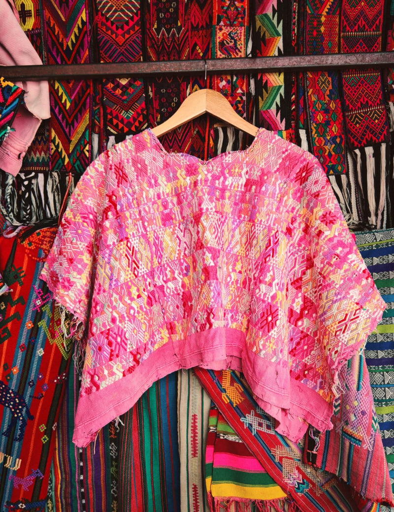 (reserved For April) Pretty Pink Coban Huipil #7-222