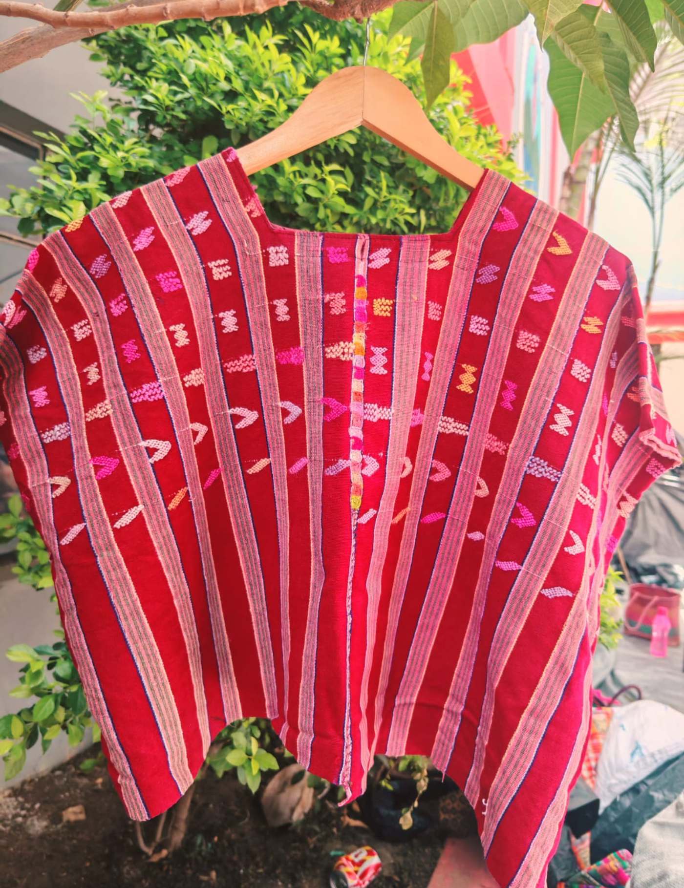 Red And Pink San Pedro Huipil #7-229