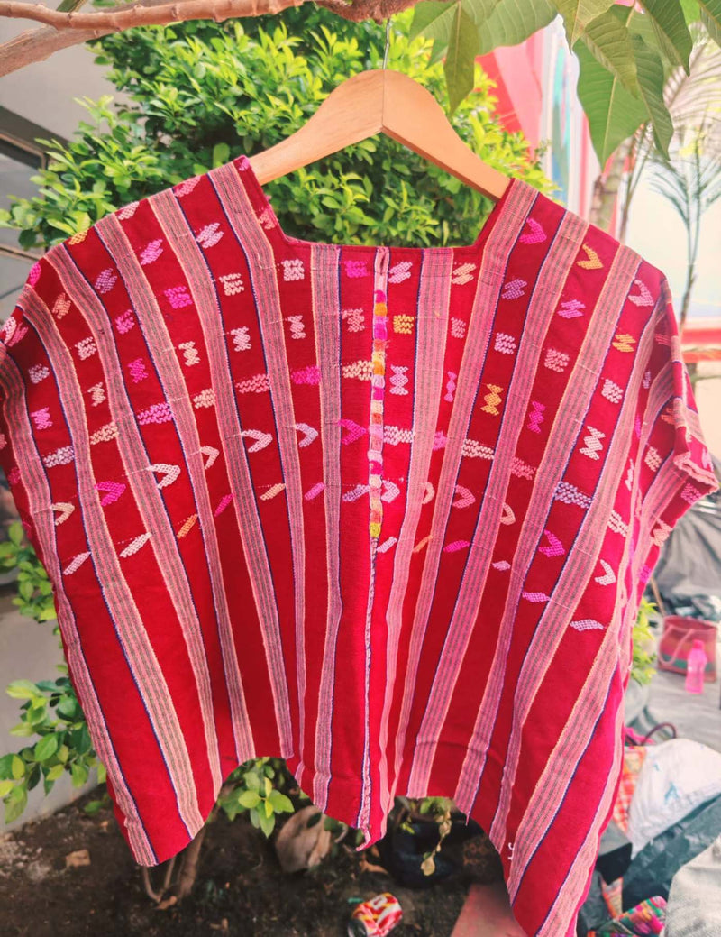 Red And Pink San Pedro Huipil #7-229