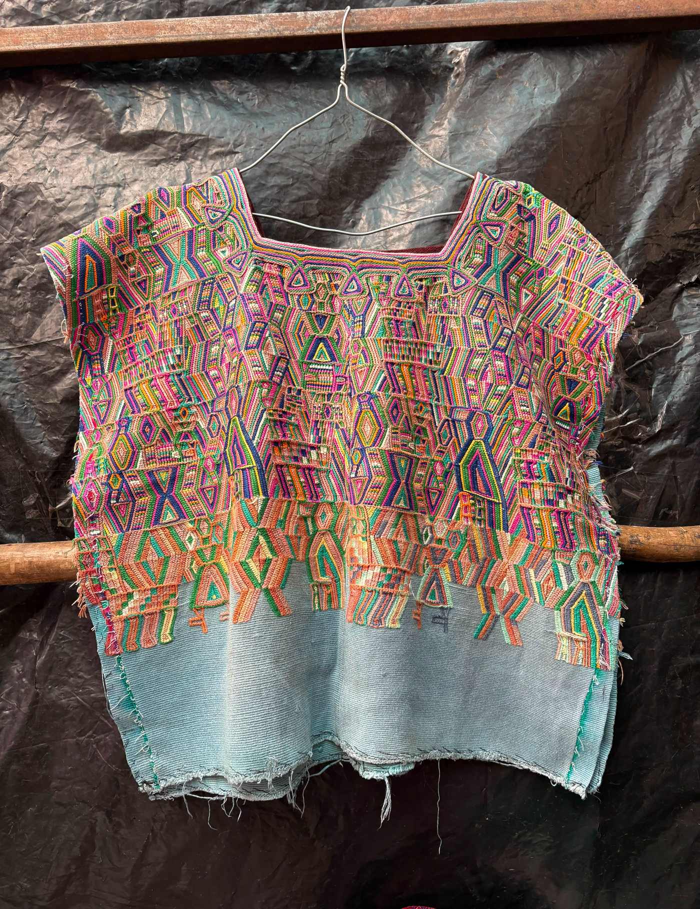 Colourful On Blue Nebaj Huipil #7-246