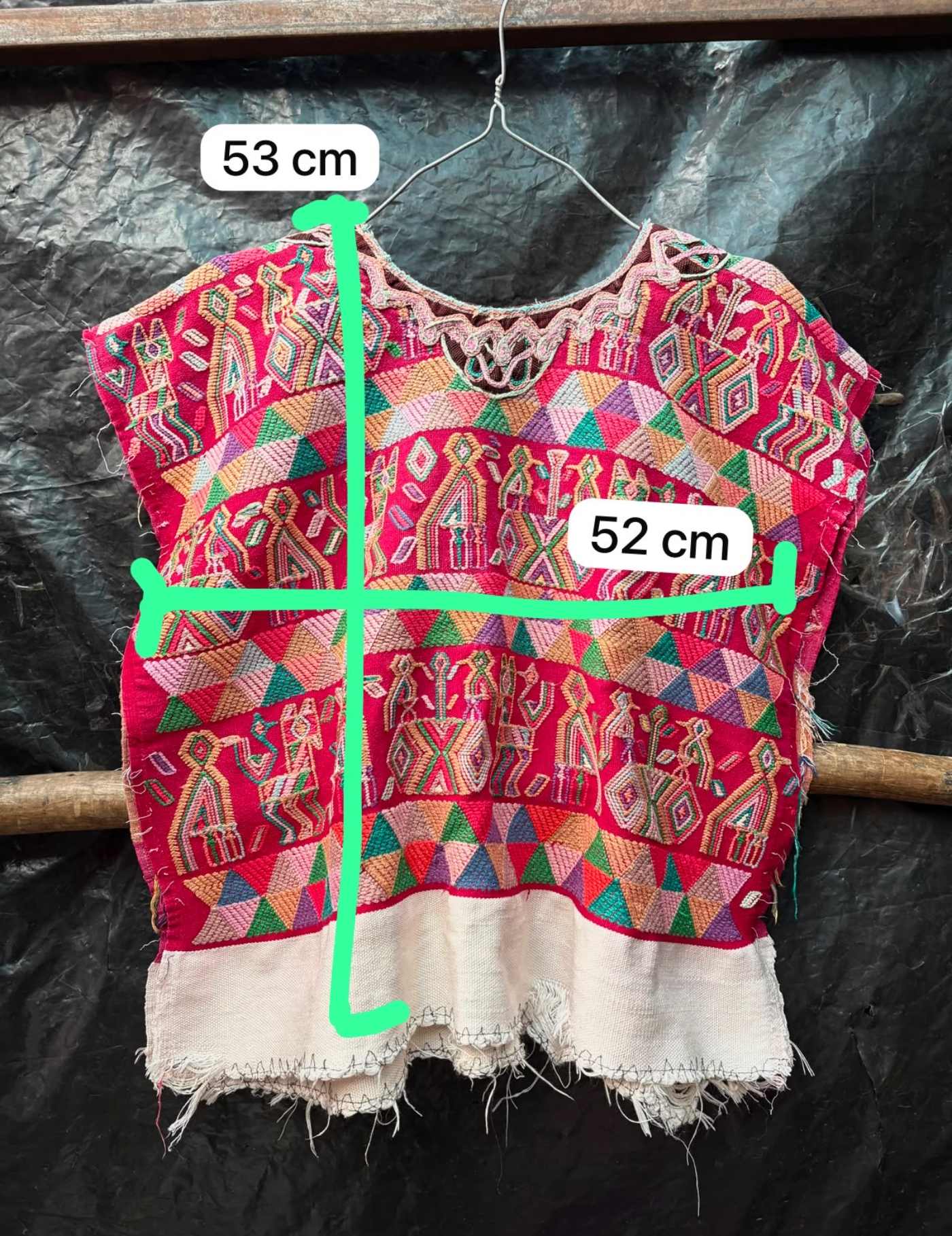 Playful Red Nebaj Huipil #7-255