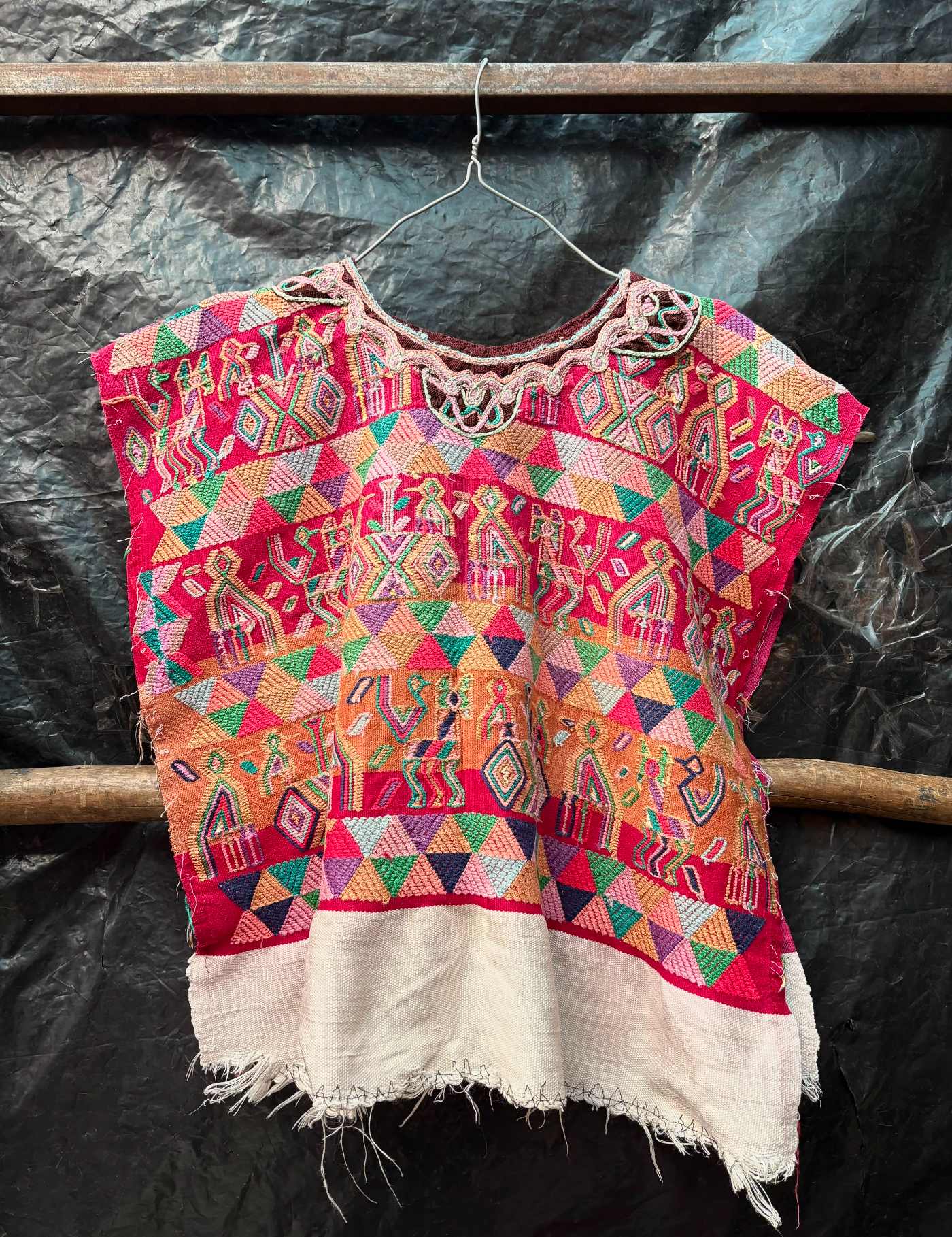 Playful Red Nebaj Huipil #7-255