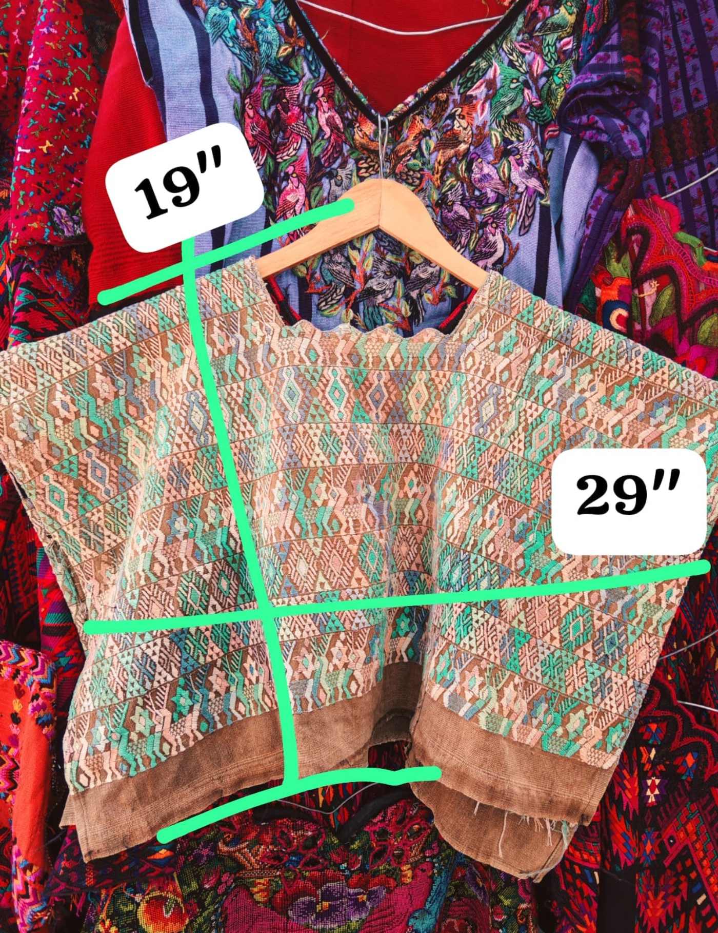 Turquoise And Brown Coban Huipil #7-261