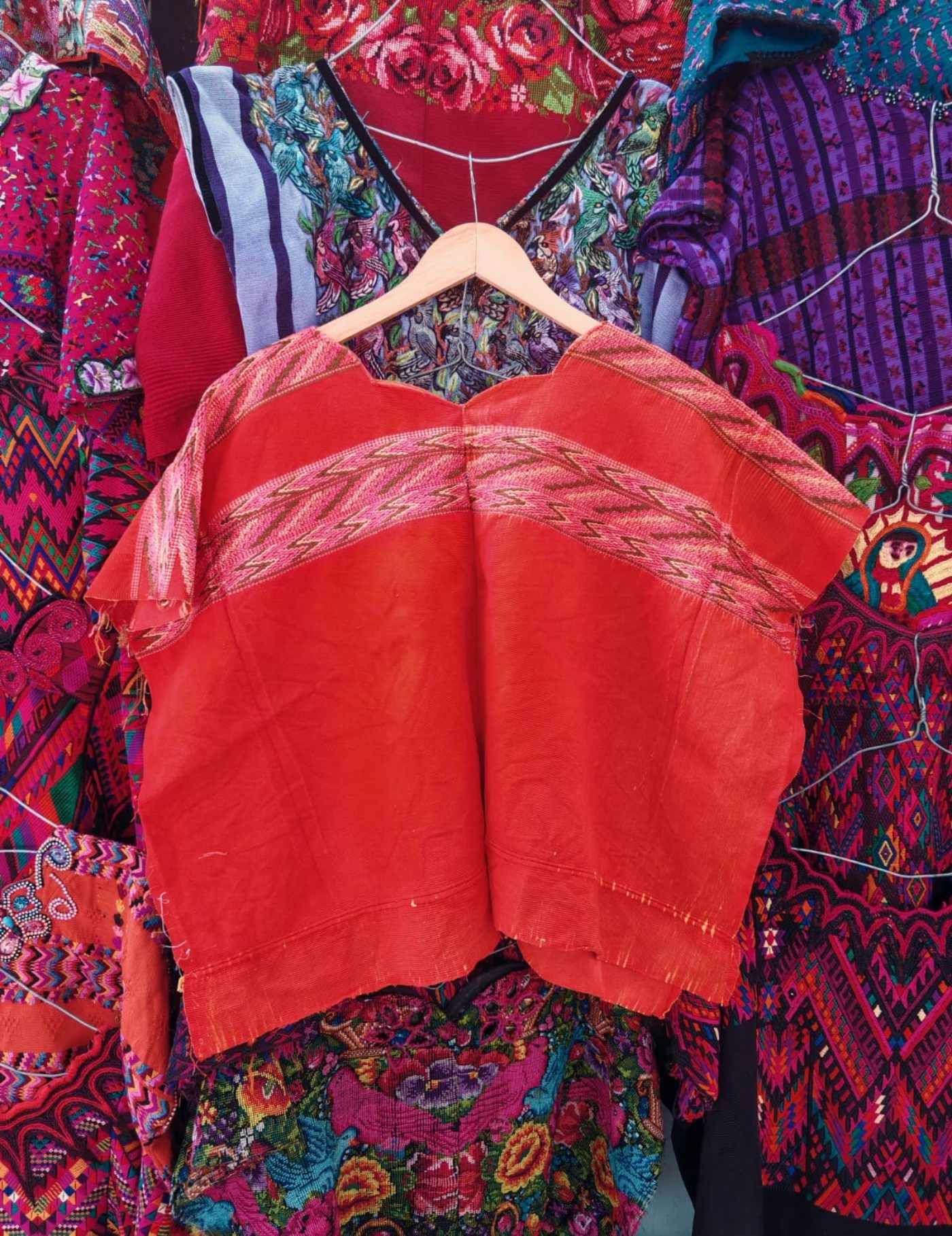 Red And Pink Comalapa Huipil #7-263