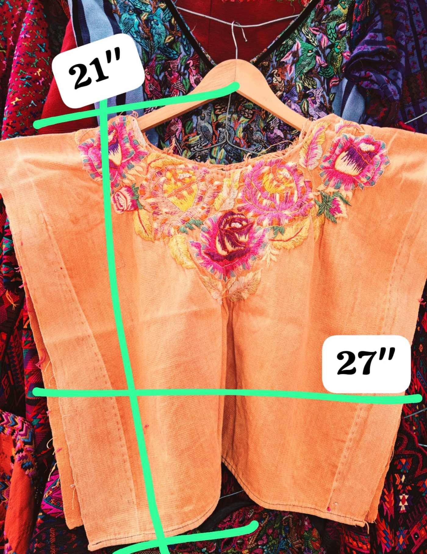 Orange And Pink Santiago Huipil #7-264