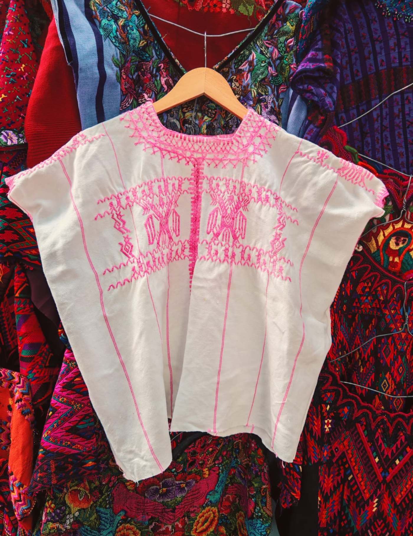 White And Pink Chajul Huipil #7-266