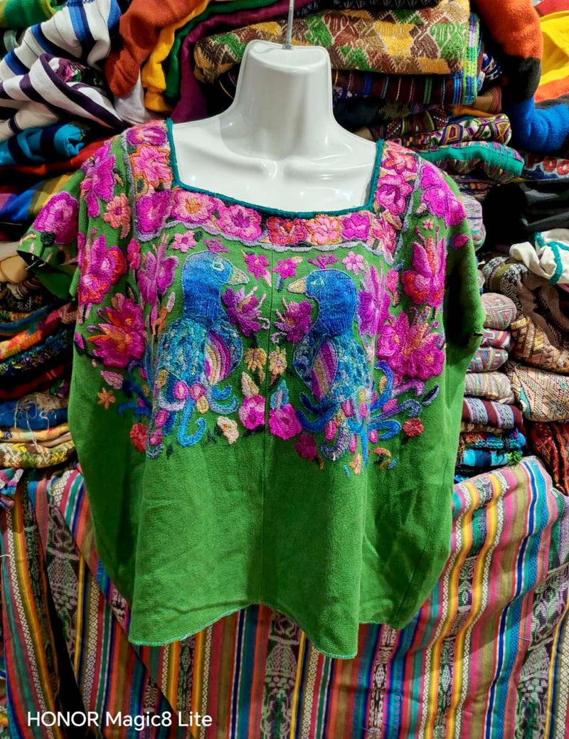 Blue Pink And Green Chichicastenango Huipil #7-272