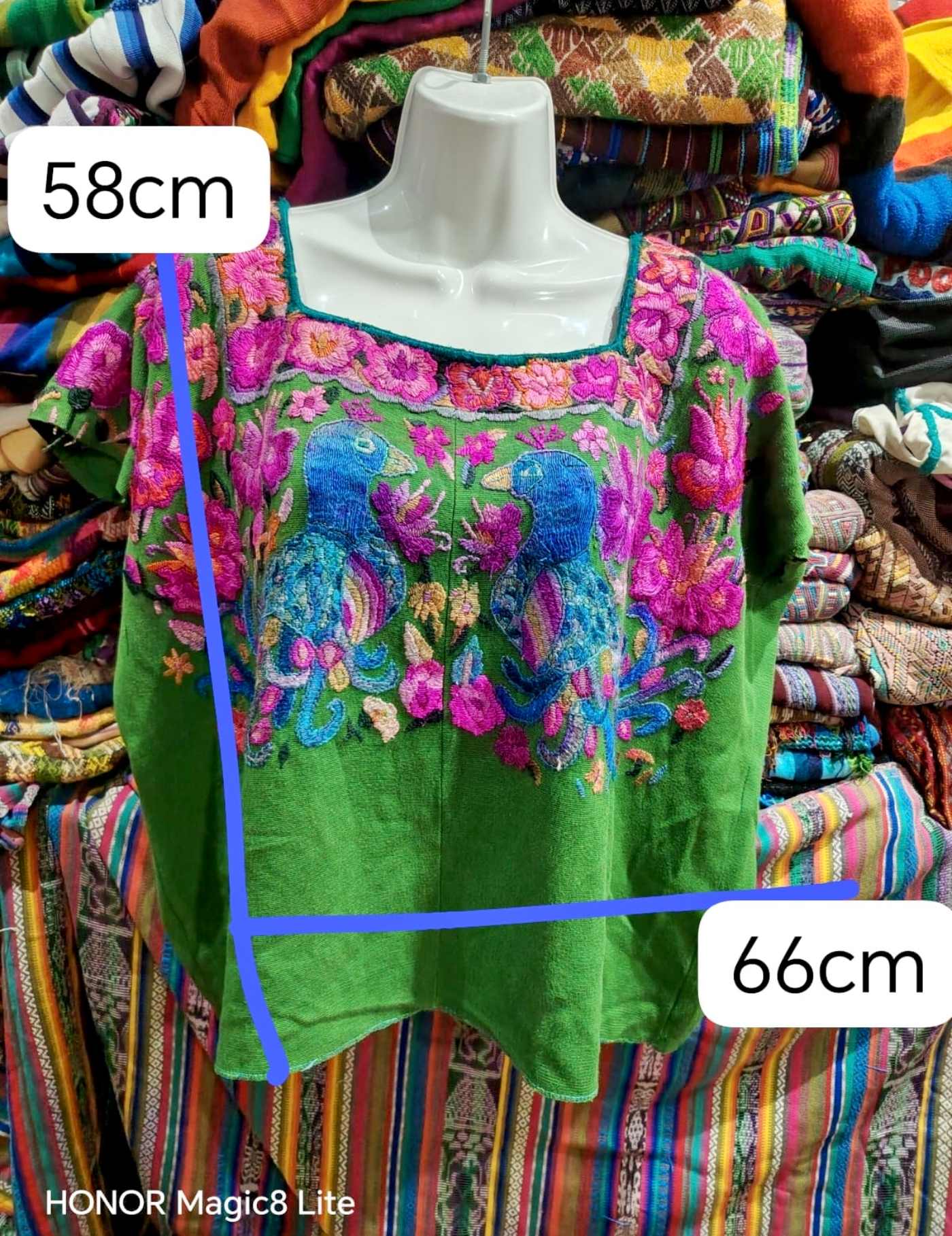 Blue Pink And Green Chichicastenango Huipil #7-272