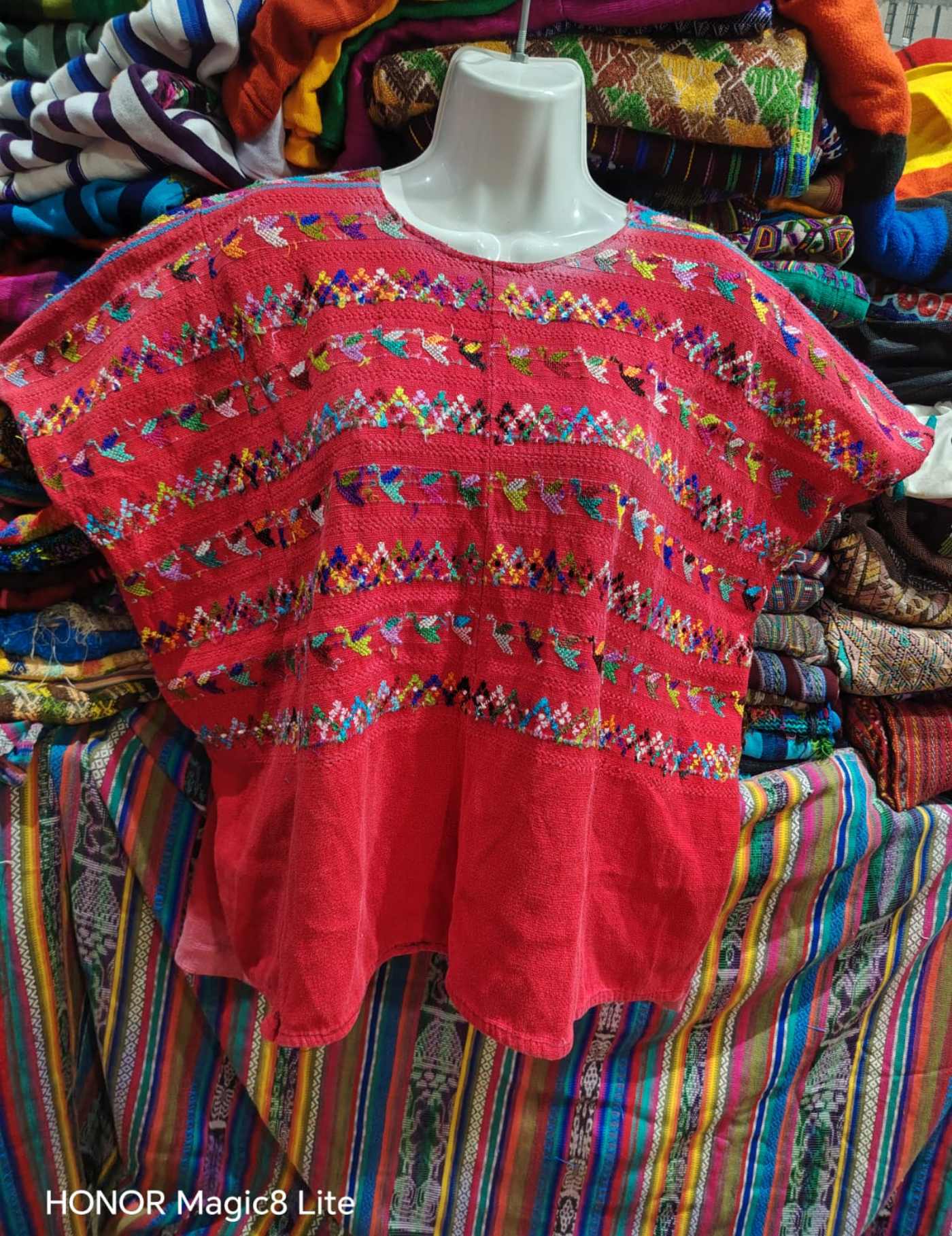 Colourful On Red San Lucas Huipil #7-282