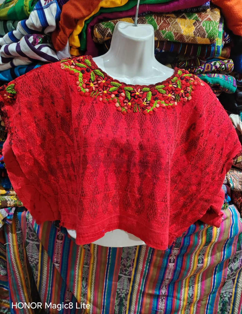Bright Red Coban Huipil #7-285