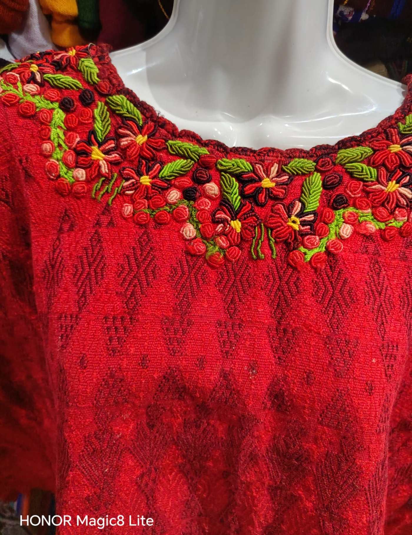 Bright Red Coban Huipil #7-285