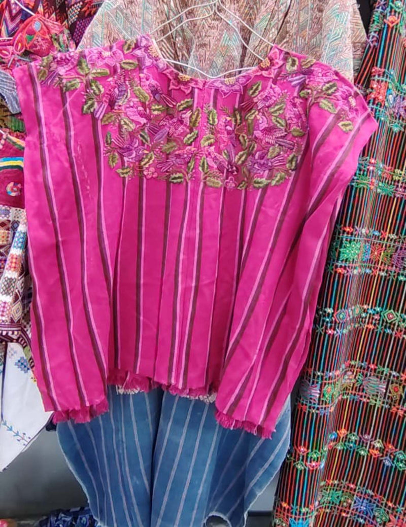 Pink Floral Santiago Huipil #7-301
