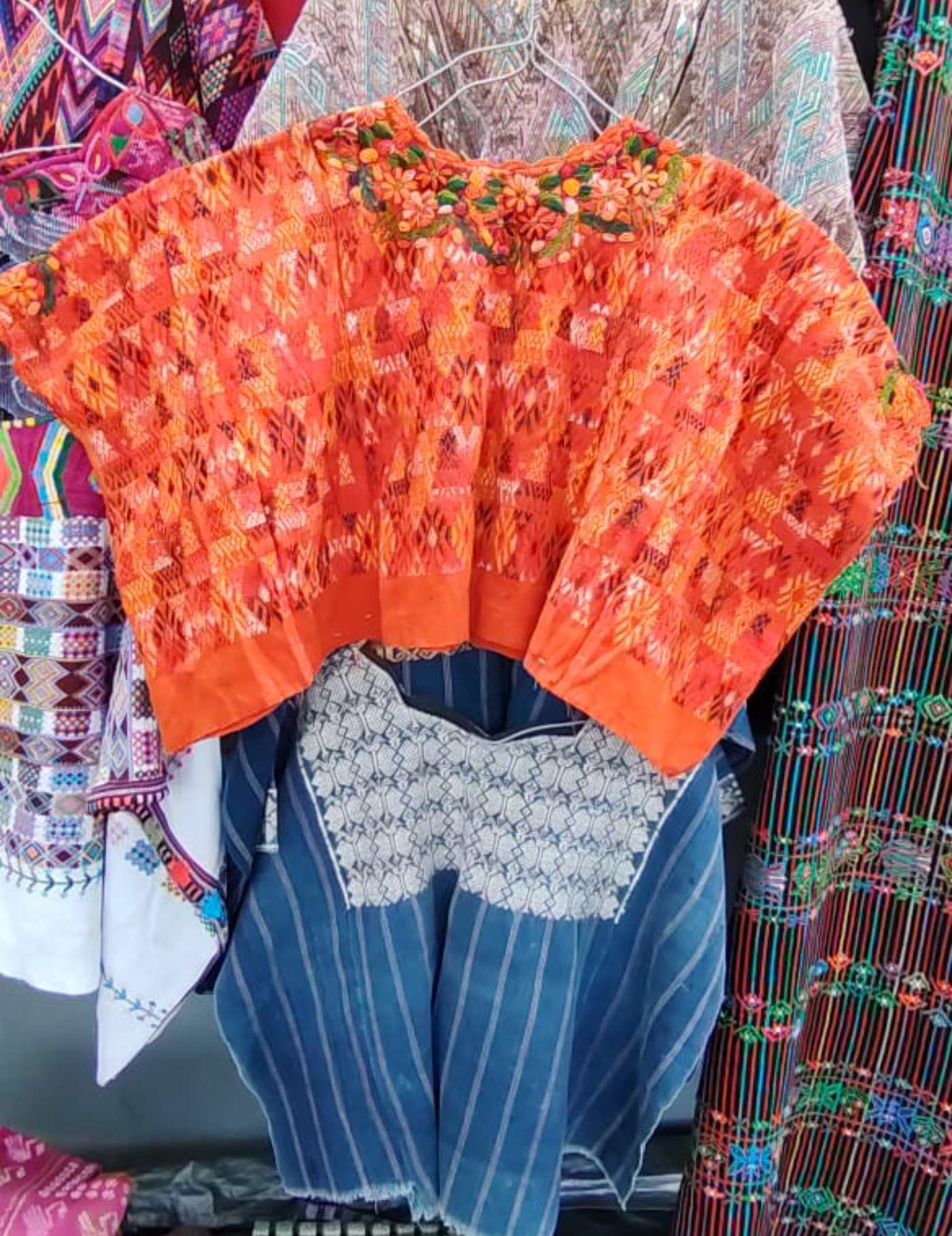 Bright Orange Coban Huipil #7-304