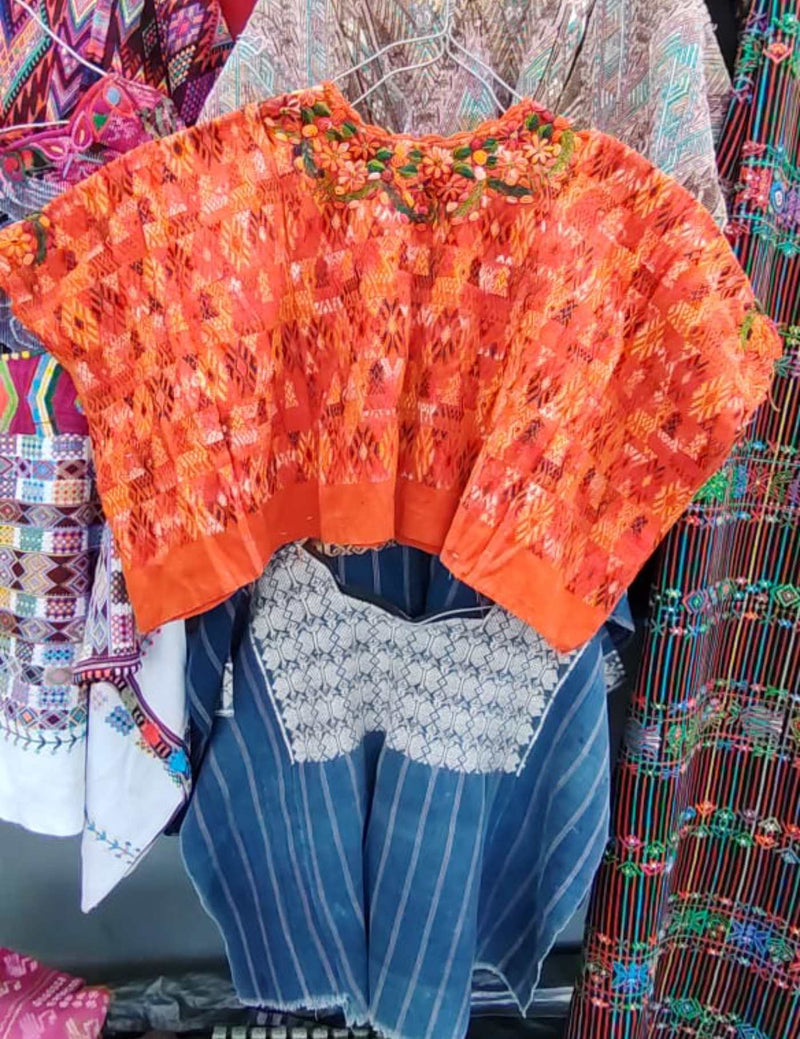 Bright Orange Coban Huipil #7-304