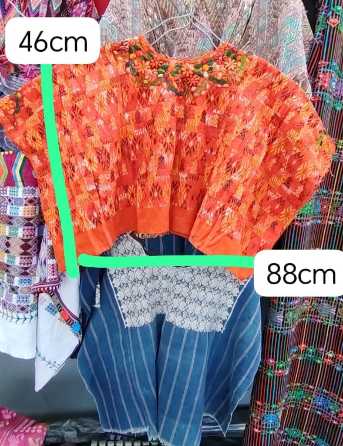 Bright Orange Coban Huipil #7-304