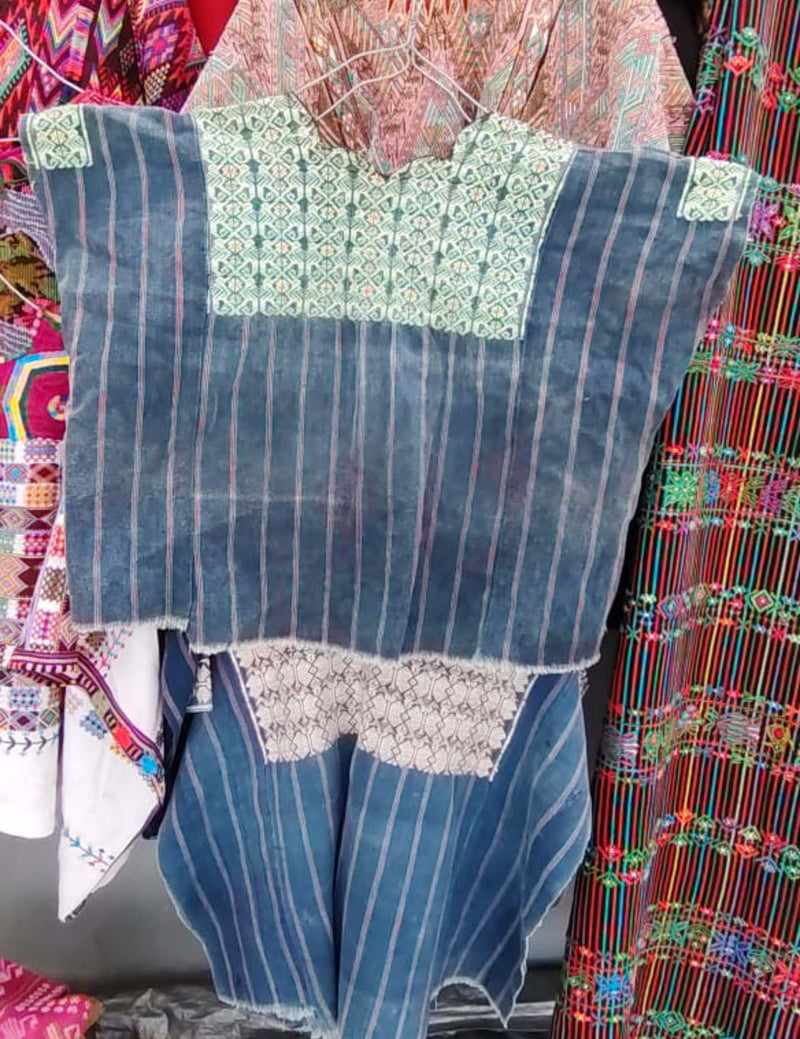 Indigo And Green Nahuala Huipil #7-311