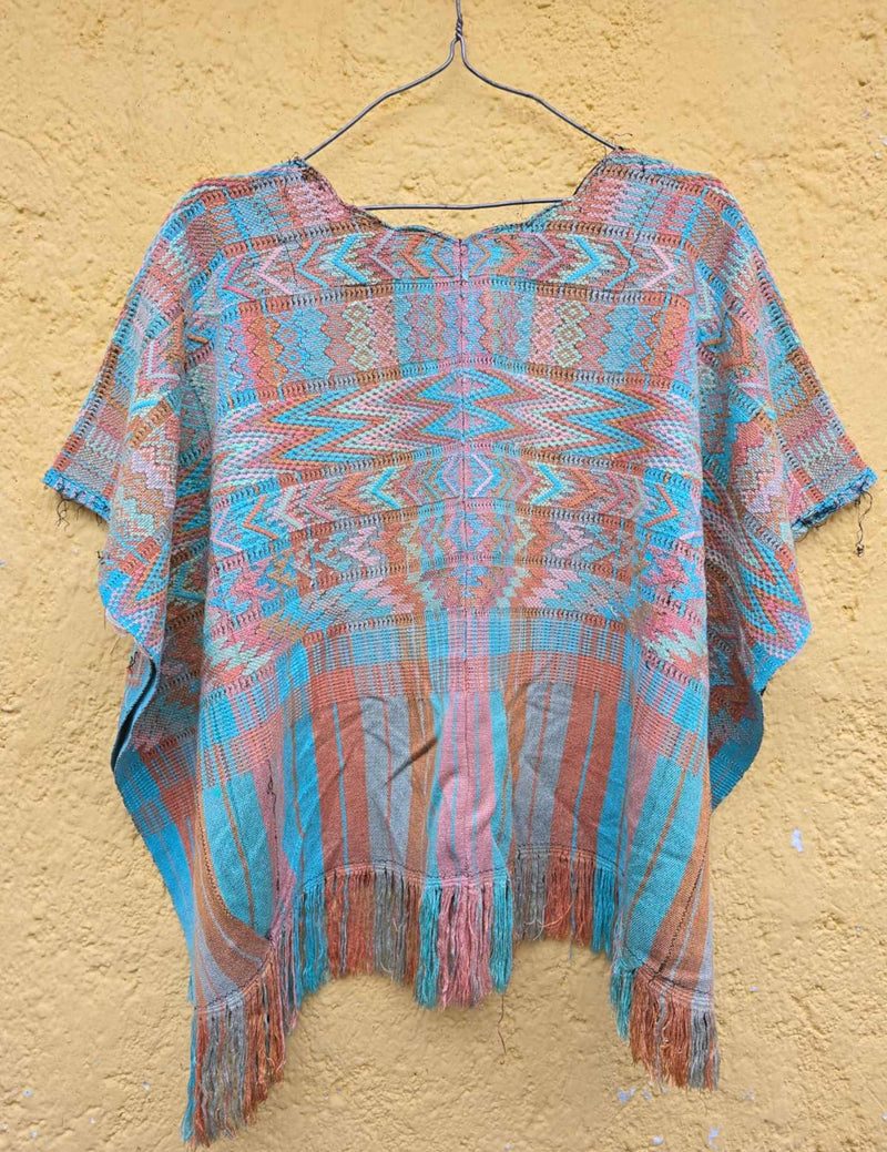 Blue And Coral Comalapa Huipil #7-335