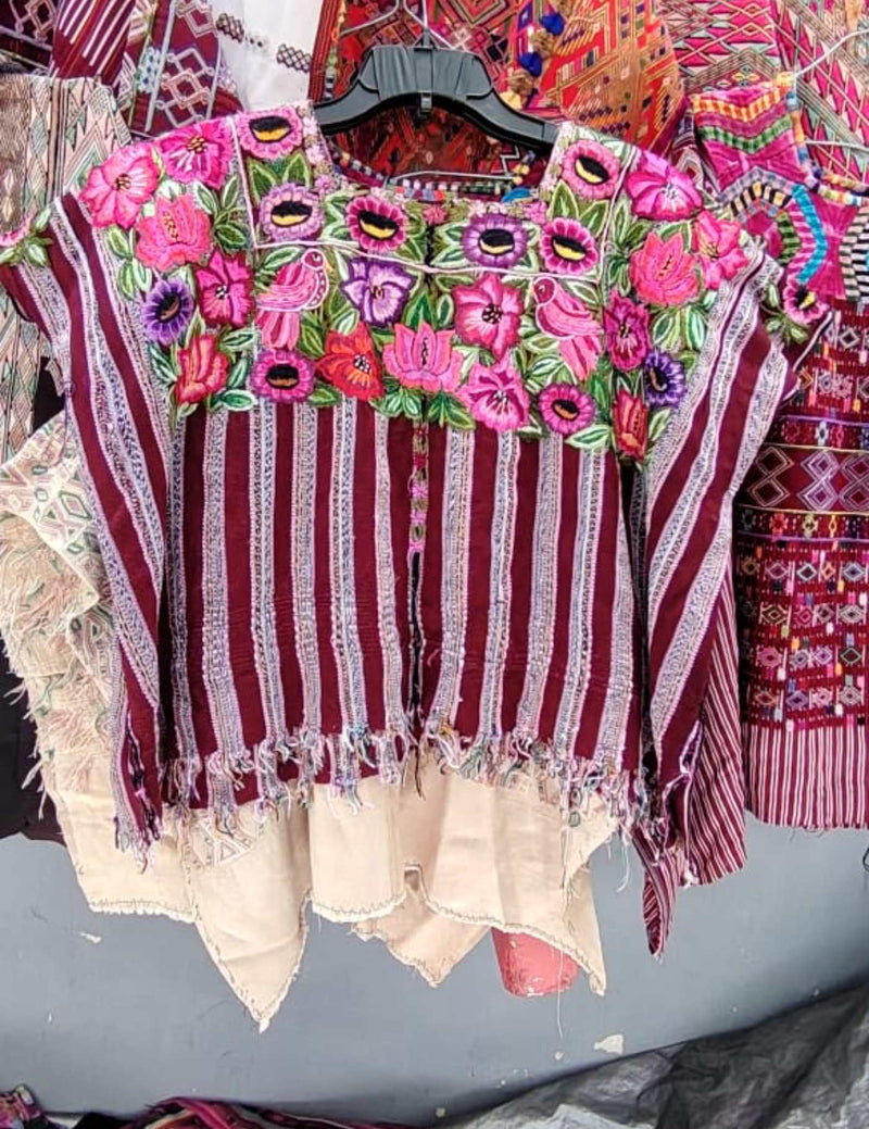 Pretty Pink Floral Patzún Huipil #7-347